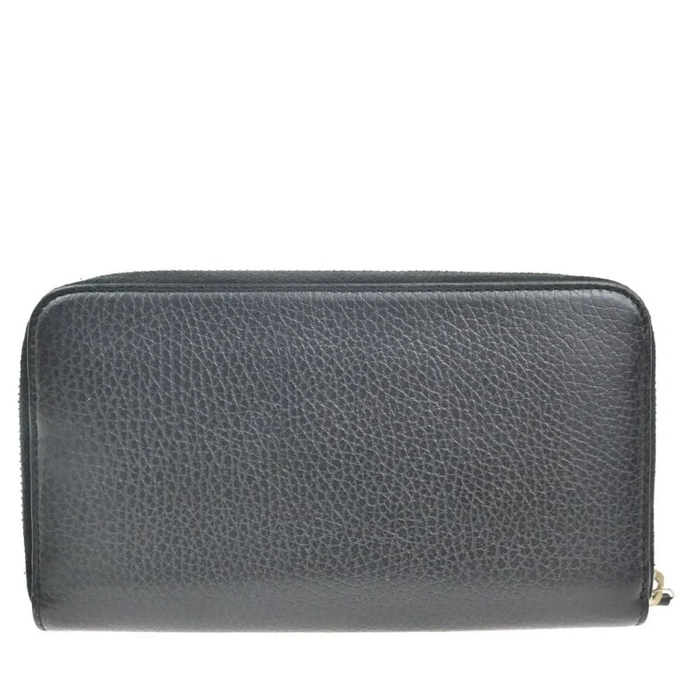 GUCCI Logo Interlocking G Zipper Around Long Wallet Leather Black GHW 38RL784 - Picture 4 of 13